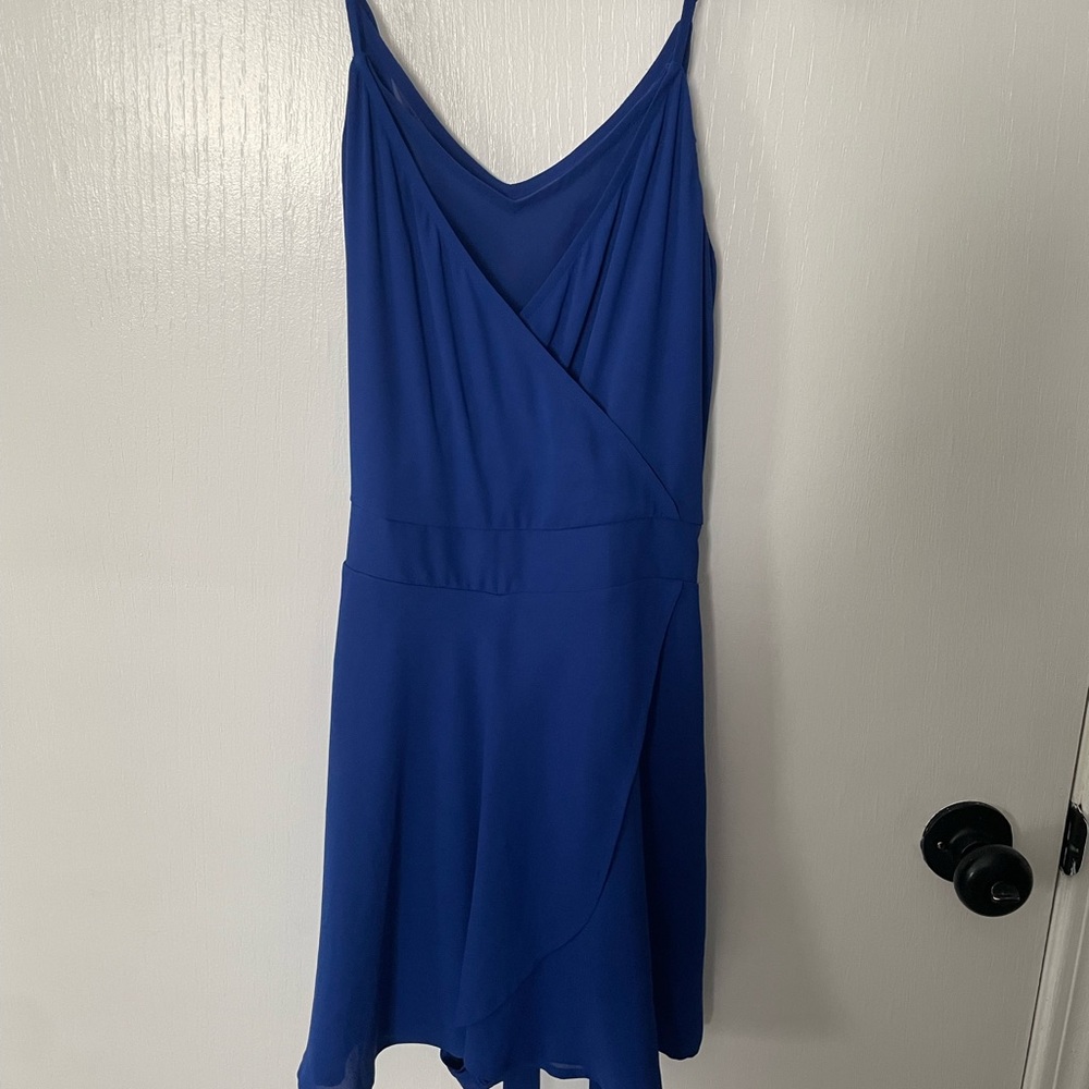 Express Royal Blue Asymmetrical Dress